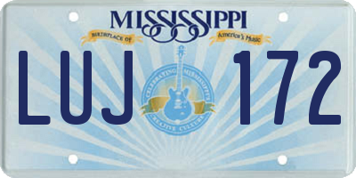 MS license plate LUJ172