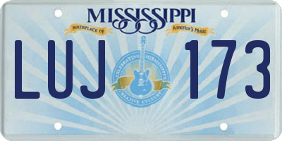 MS license plate LUJ173