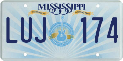 MS license plate LUJ174