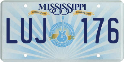 MS license plate LUJ176