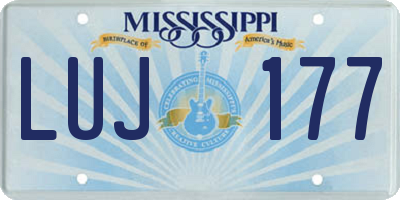 MS license plate LUJ177