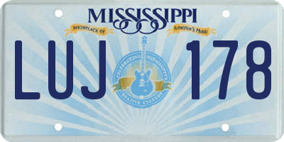 MS license plate LUJ178