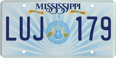 MS license plate LUJ179