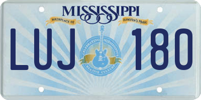 MS license plate LUJ180