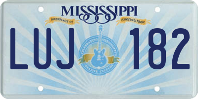 MS license plate LUJ182