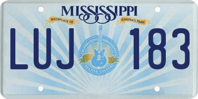 MS license plate LUJ183