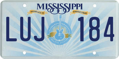 MS license plate LUJ184