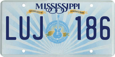 MS license plate LUJ186