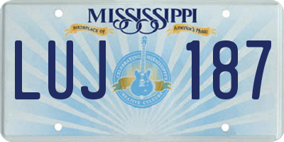 MS license plate LUJ187