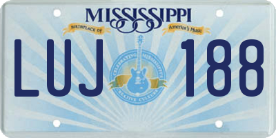MS license plate LUJ188