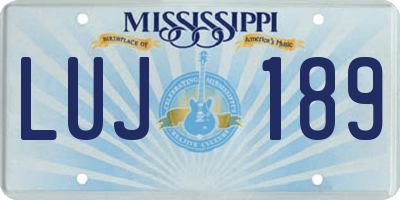 MS license plate LUJ189