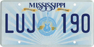 MS license plate LUJ190