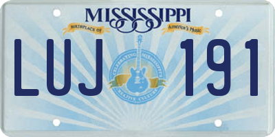 MS license plate LUJ191