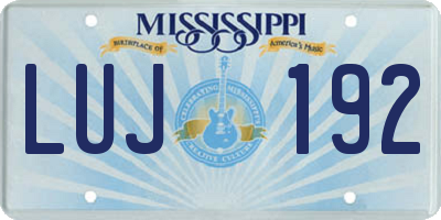 MS license plate LUJ192