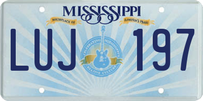 MS license plate LUJ197