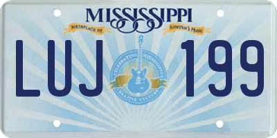MS license plate LUJ199