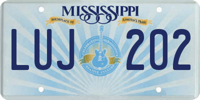 MS license plate LUJ202