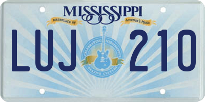 MS license plate LUJ210