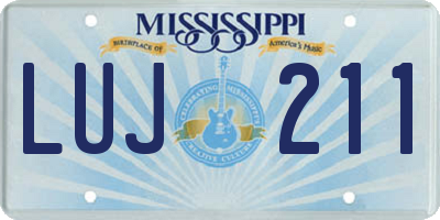 MS license plate LUJ211