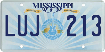 MS license plate LUJ213