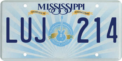MS license plate LUJ214