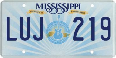 MS license plate LUJ219
