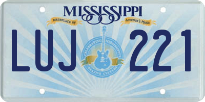MS license plate LUJ221