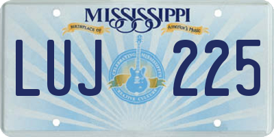 MS license plate LUJ225