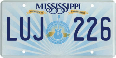 MS license plate LUJ226
