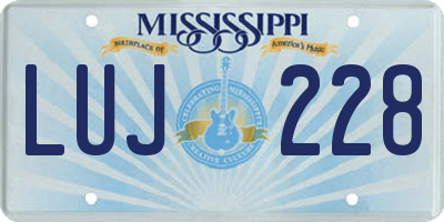 MS license plate LUJ228