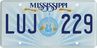 MS license plate LUJ229