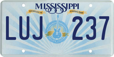 MS license plate LUJ237