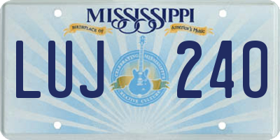 MS license plate LUJ240