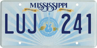 MS license plate LUJ241