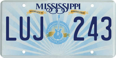 MS license plate LUJ243