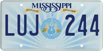 MS license plate LUJ244