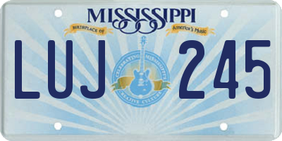 MS license plate LUJ245