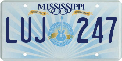 MS license plate LUJ247