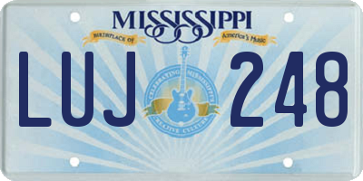 MS license plate LUJ248