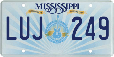 MS license plate LUJ249