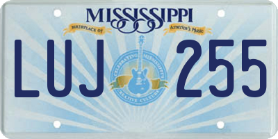 MS license plate LUJ255