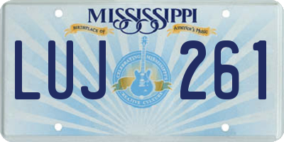 MS license plate LUJ261