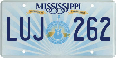 MS license plate LUJ262