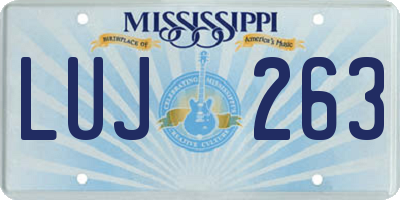 MS license plate LUJ263