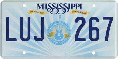 MS license plate LUJ267