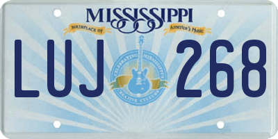 MS license plate LUJ268