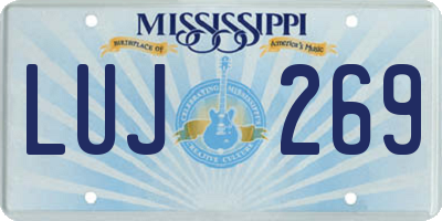 MS license plate LUJ269