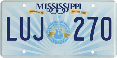 MS license plate LUJ270