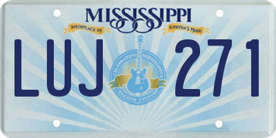 MS license plate LUJ271