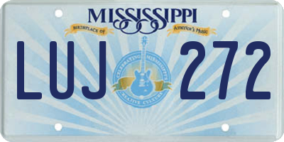 MS license plate LUJ272